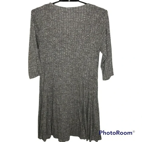 Torrid Womens Dress Size 2X Soft Plush Light Grey Ribbed Fluted Scoop Neck - Picture 4 of 9